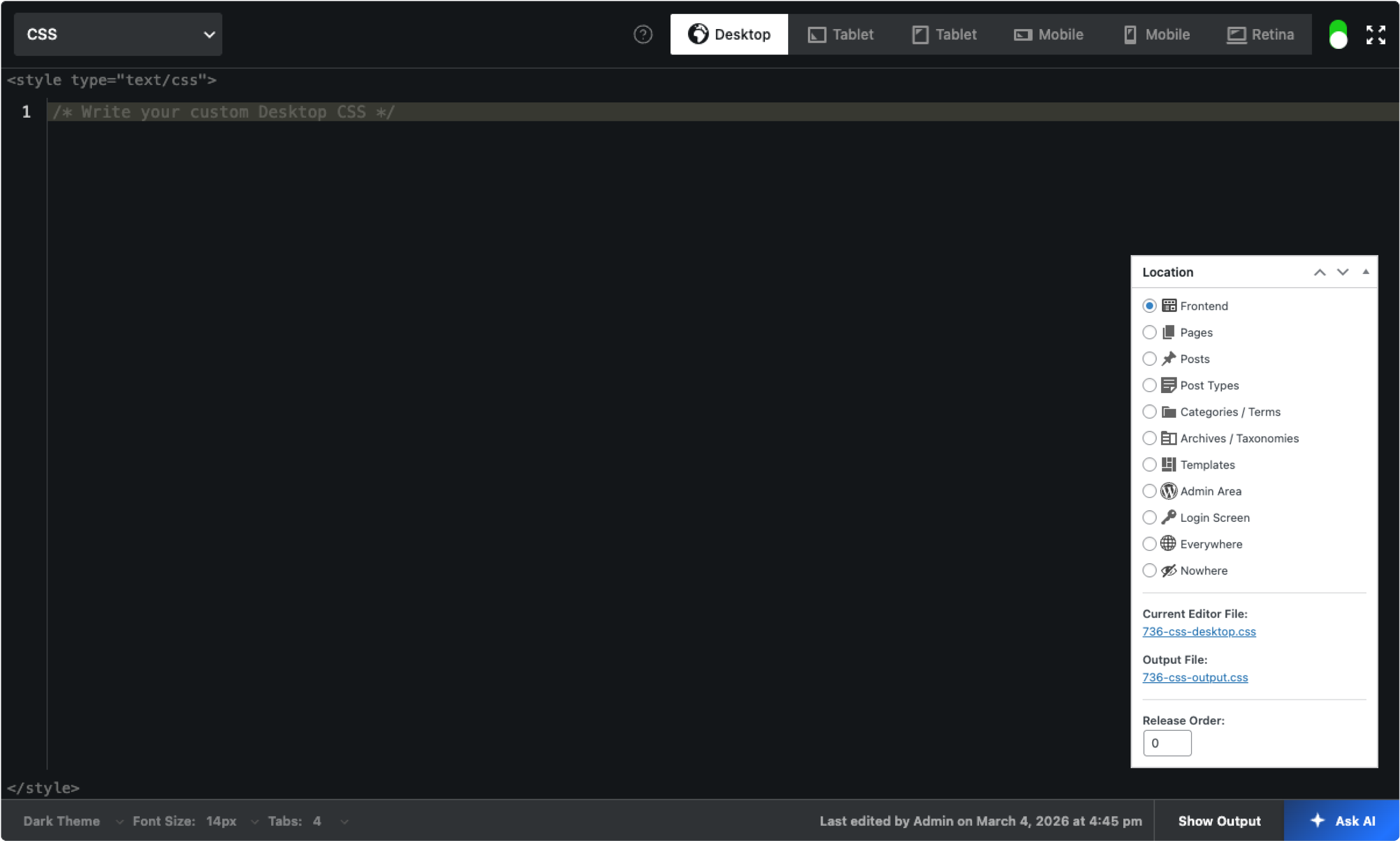 CodeKit Editor Screen